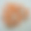 30 perles bicolores orange blanc rondes 8mm verre peint