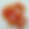 30 perles bicolores orange rouge rondes 8mm verre peint
