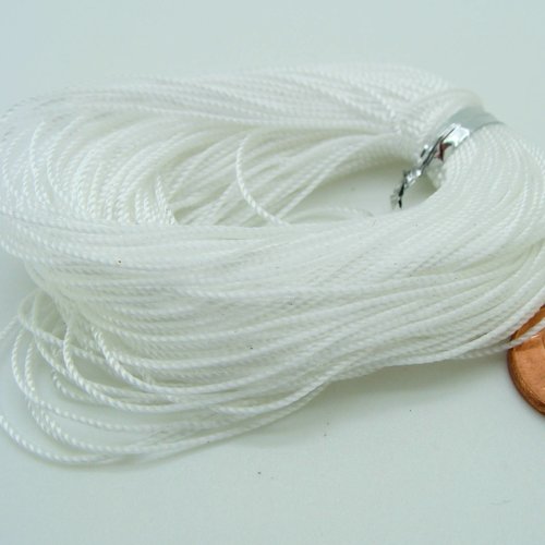 20 mètres fil blanc 0,6mm cordon fin et solide