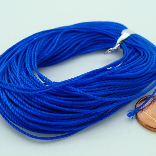 20 mètres fil bleu fonce 0,6mm cordon fin et solide