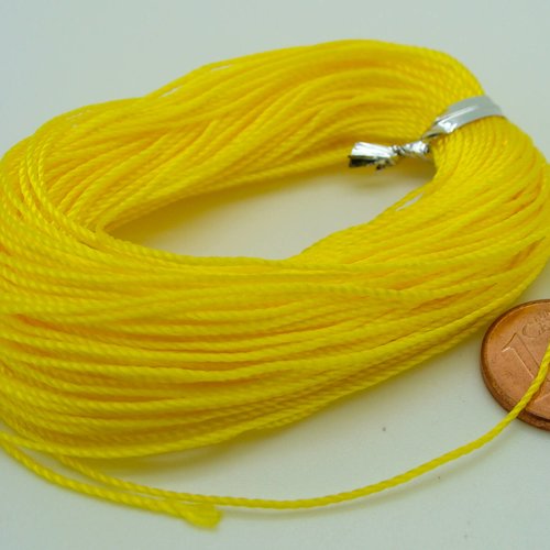 20 mètres fil jaune 0,6mm cordon fin et solide