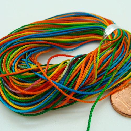 20 mètres fil multicolore 0,6mm cordon fin et solide