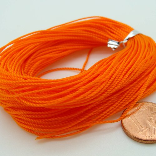 20 mètres fil orange 0,6mm cordon fin et solide
