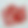 30 perles rouge transparent rondes 10mm verre simple peint givrel
