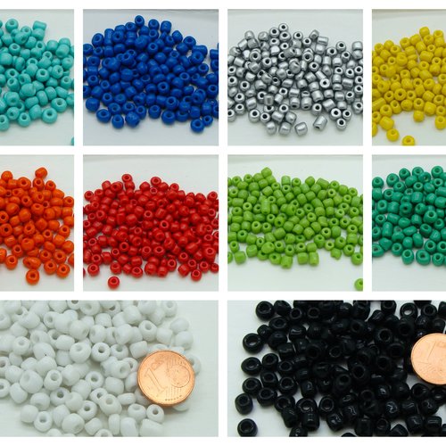 Rocaille 5mm perles verre couleur unie opaque au choix par 20 grammes