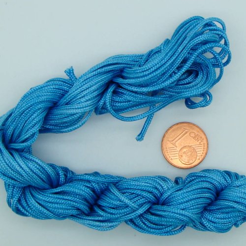 Fil echeveau 15m nylon tressé 1,5mm bleu