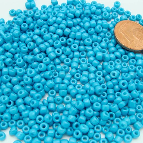 Rocaille 3mm perles verre bleu clair opaque par 20 grammes
