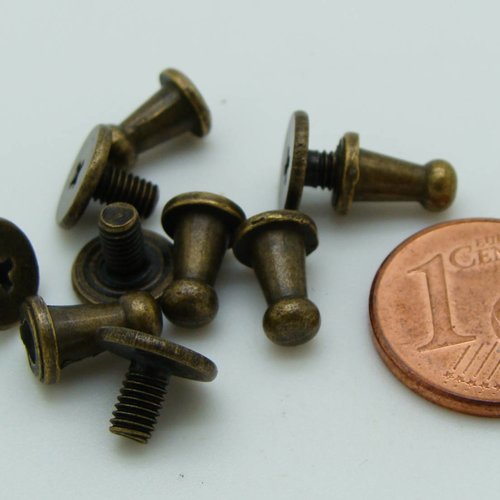 5 mini poignées droites 9mm métal couleur bronze fixation par vis cartonnage déco tiroir