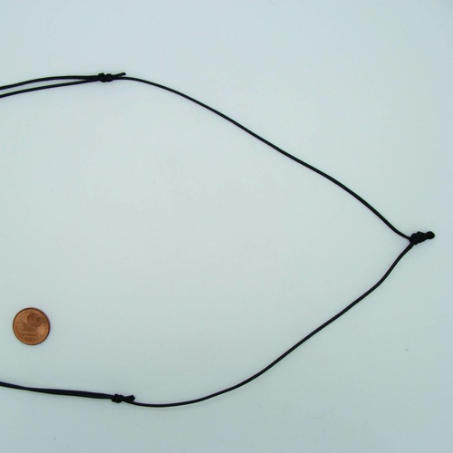 5 colliers noirs avec boucle d'accroche fil cordon nylon ciré 1mm taille réglable par noeuds coulissants création bijoux
