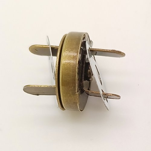 5 fermoirs ronds 14mm fermeture aimant à pattes 14mm métal couleur bronze couture mercerie