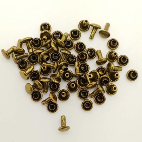 30 petits rivets 5mm bronze double tête fixation pour cartonnage loisirs créatifs nickelés