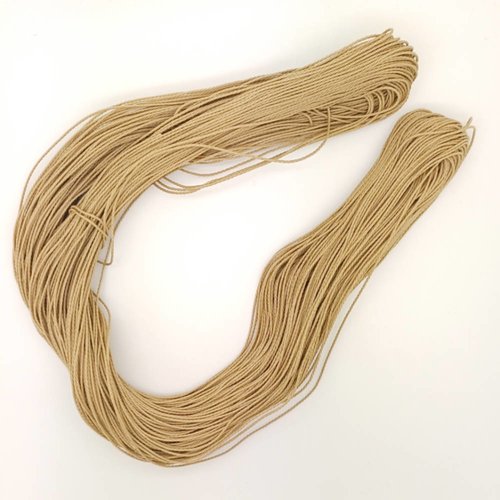 75 mètres fil torsadé marron kaki polyester ciré 1mm cordon lacet création bijoux déco