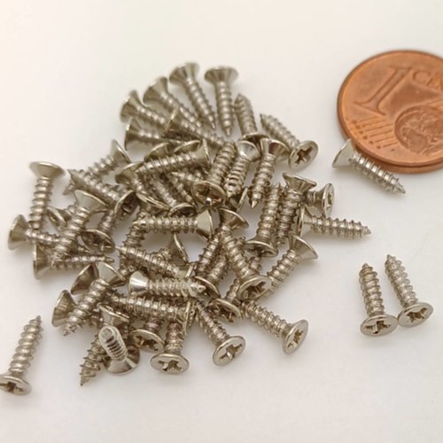 50 petites vis pour cartonnage métal couleur acier à visser 8mm