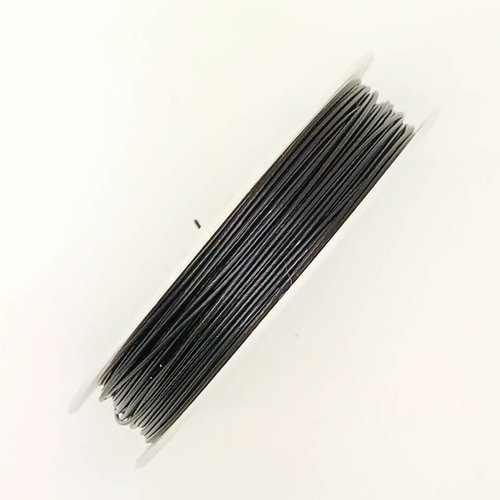 Fil cable 0,8mm bobine 20m noir fil gaine crinelle cordon