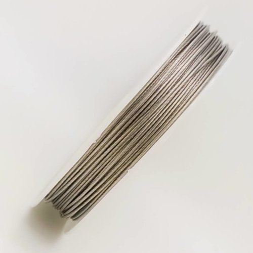 Fil cable 0,8mm bobine 20m gris argent fil gaine crinelle cordon