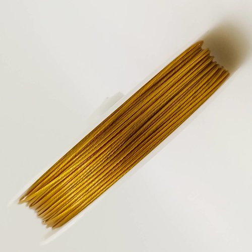 Fil cable 0,8mm bobine 20m doré fil gaine crinelle cordon