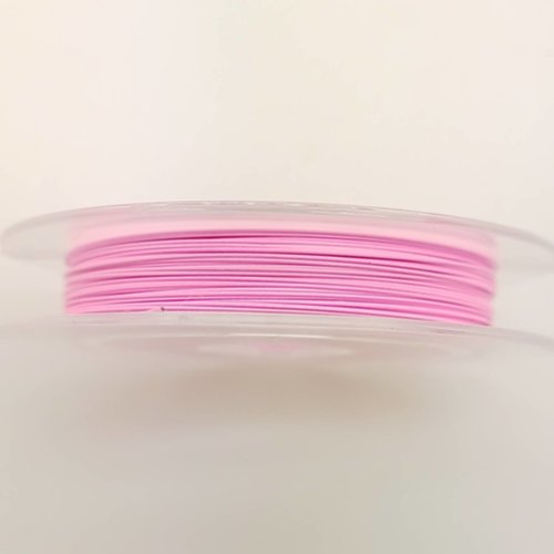 Fil câble 0,30mm rose bobine 10m fil gainé très fin