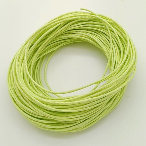 Fil cordon coton ciré 0,7mm vert clair echeveau 10m fin et solide