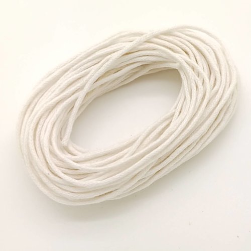 10m fil coton ciré 1,2mm blanc cordon bijoux diy mercerie macramé