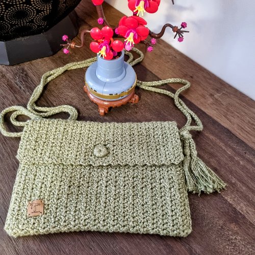 Pochette brillante - kaki