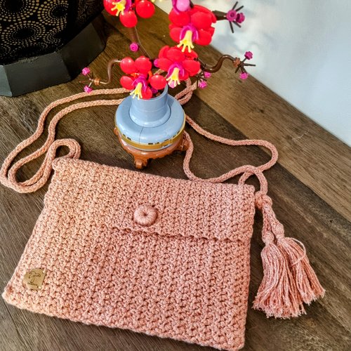 Pochette brillante - rose cuivré