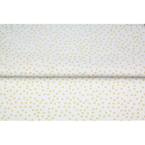 Popeline coton imprimé - petit motif jaune - oeko-tex
