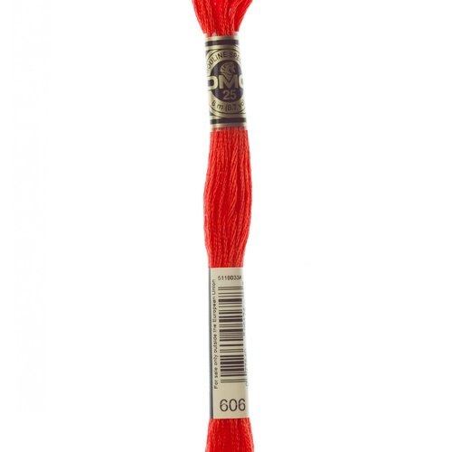 Mouliné spécial dmc - 117 mc - couleur 606 rouge - oeko-tex