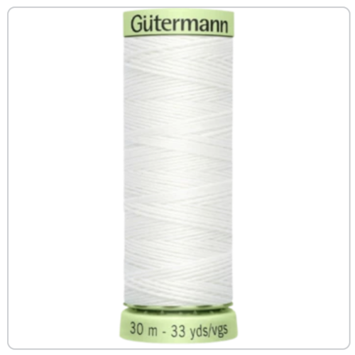 Fil gütermann super résistant en polyester recyclé 30 m - pet - blanc 800