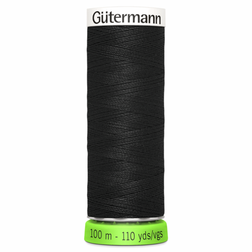 Fil gütermann en polyester recyclé 100 m - pet - noir 000
