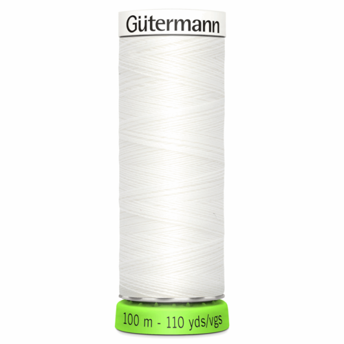 Fil gütermann en polyester recyclé 100 m - pet - blanc 800