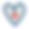 Ecusson thermocollant cœur bleu blanc rouge 2,8x2,5 cm