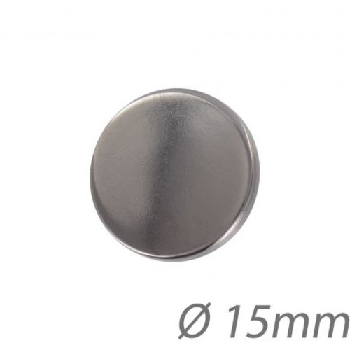 2 boutons aspect métal avec queue - 15 mm