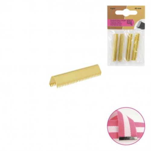 4 embouts pour sangle 40 mm - doré