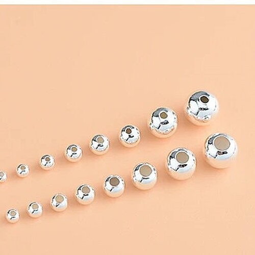 Lot de 9 perles rondes en acrylique argent 4mm