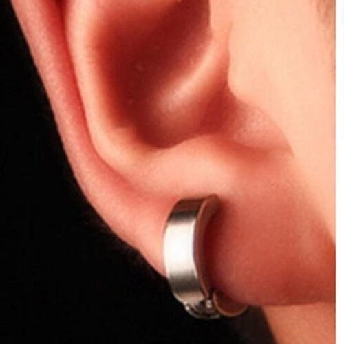 Boucles d'oreilles rock clips clamp anneaux argent, ,  oreilles non percées. bijoux quotidiens hommes femmes