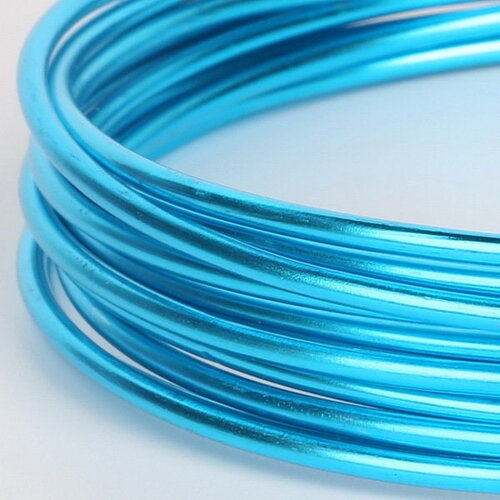 3m de fil en aluminium de couleur bleue anodisée, 2mm