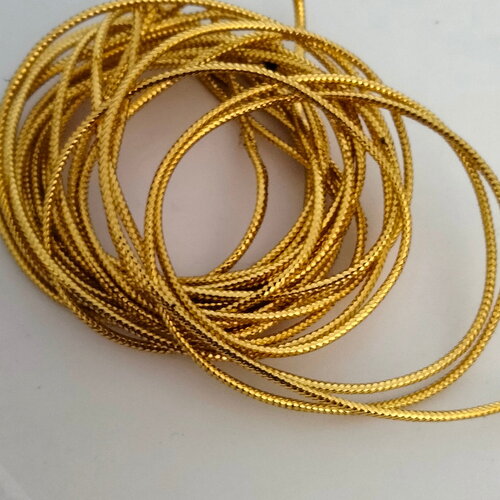 4 mètres fil cordon lanière tissu soutache satin doré métallisé  1mm,