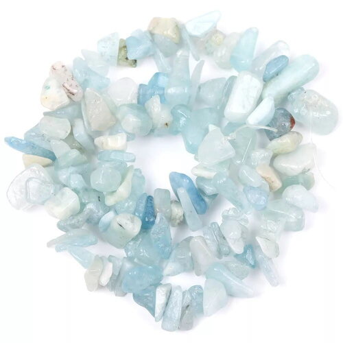 Perle chips aigue-marine, perle aquamarine naturellp perle pierre, brin de 20cm 5-8mm environ