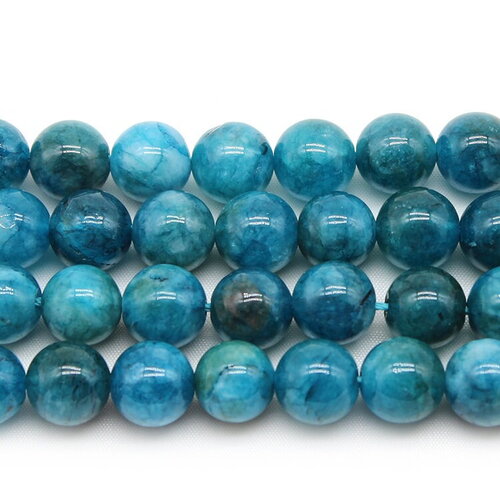 10 perles en apatite naturelle,  8 mm;