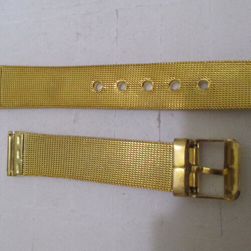 Bracelet pour montre  en métal doré ou acier inoxydable gris des années vintages 1980