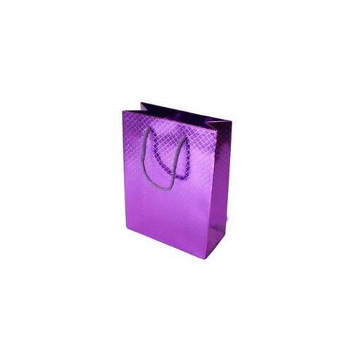 Sacs cadeaux de luxe de couleur violet brillant en carton pelliculé