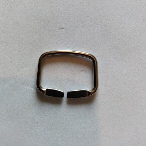 4 anneaux rectangulaires en inox argenté, anneaux d ring, anneaux