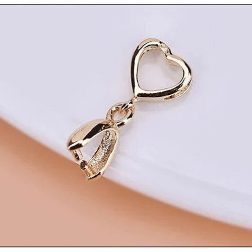 Bélières  en forme de coeur en argent 925 ou plaqué or 14k