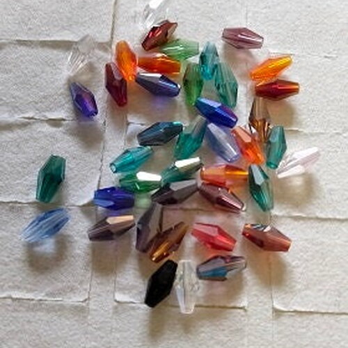 Lot de 10 perles aaa multicolores goutte d'eau en forme de poire cristal  autrichien