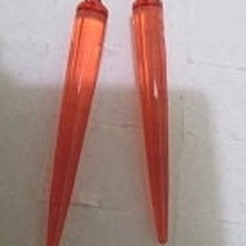 2 breloques   larme  breloques en acrylique orange