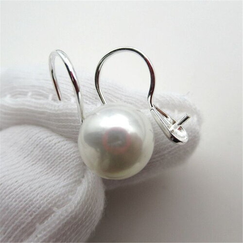 Une paire crochet de boucle d'oreille en forme de u en argent 925 ou plaqué or 24k pour perle à moitié percée,pour boucles d'oreilles