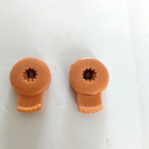 Lot de 2 serre cordon simple une attache  cylindre  en plastique rond orange