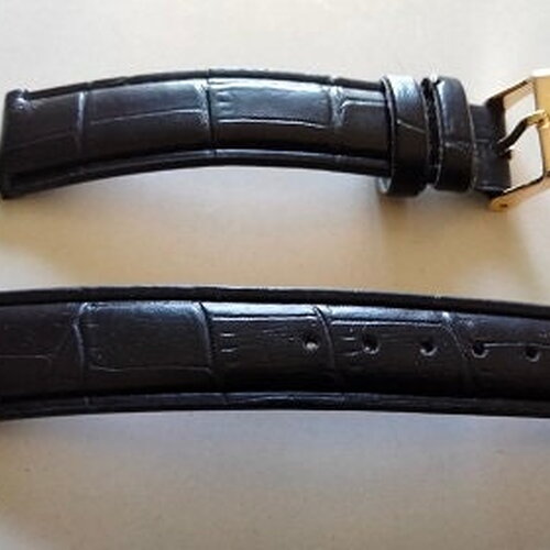 Bracelet de montres  en cuir véritable noir