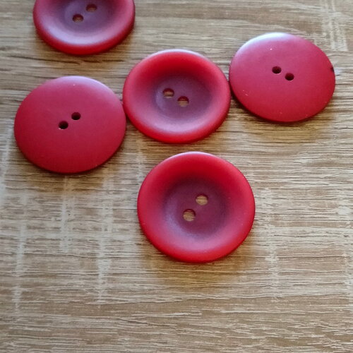 5 gros boutons rouges vintage des années 1980 38mm