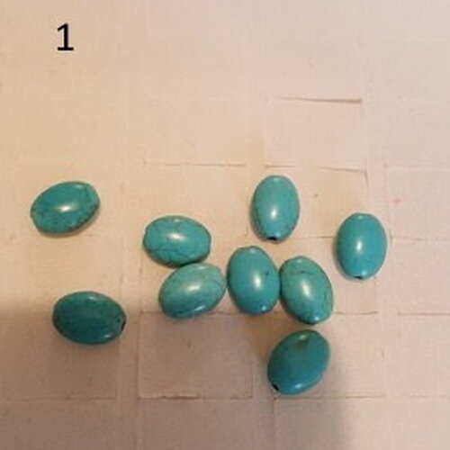 5 perles résine forme dragées en résine turquoise.
